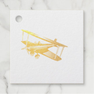 Étiquette-cadeau Balise Foil Favor Bi-plane rouge