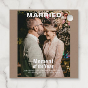 Étiquette-cadeau Balise mariage Foil Ajouter une photo Favoriser