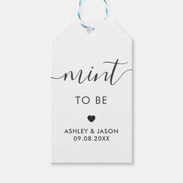 Étiquette cadeau, balise Mints Mariages, Kraft (Devant)