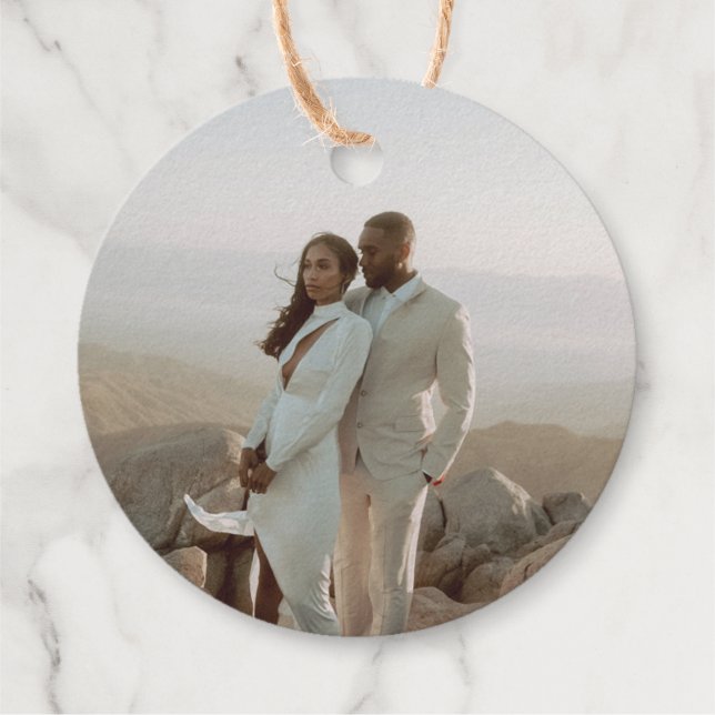 Étiquette-cadeau Balise photo Joyeux Noël Gold Foil (Dos)