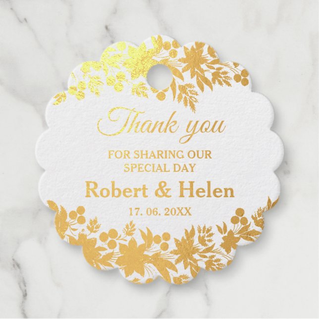 Étiquette-cadeau Balises cadeaux Florals (Devant)