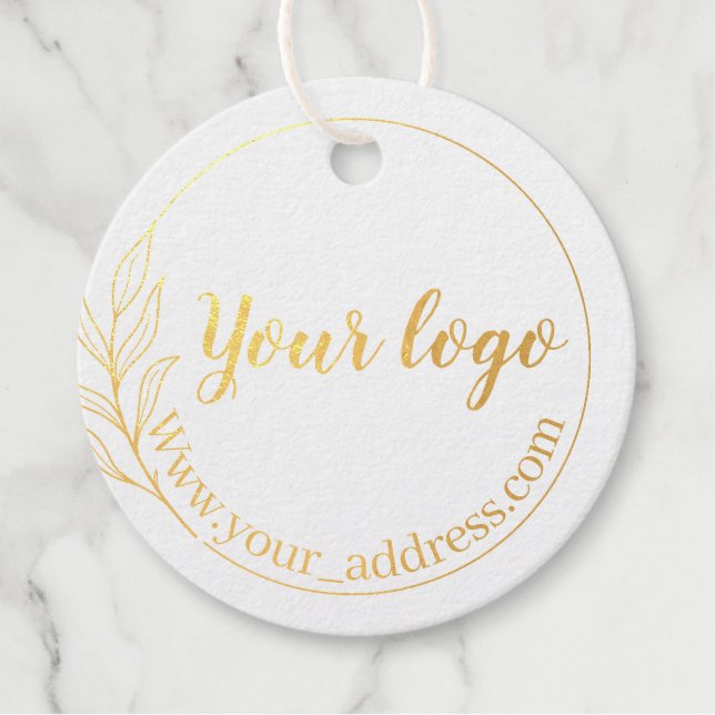 Étiquette-cadeau Balises de pendage avec chaîne et marque de logo p (Devant)