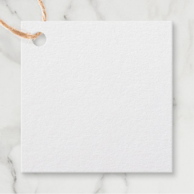 Étiquette-cadeau Balises Foil carré Favoriser (Devant)