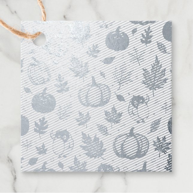 Étiquette-cadeau Balises Foil carré Favoriser (Devant)