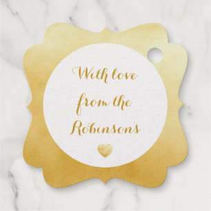 Étiquette-cadeau Balises Foil Foil Personnalisables Classic Gold Fo
