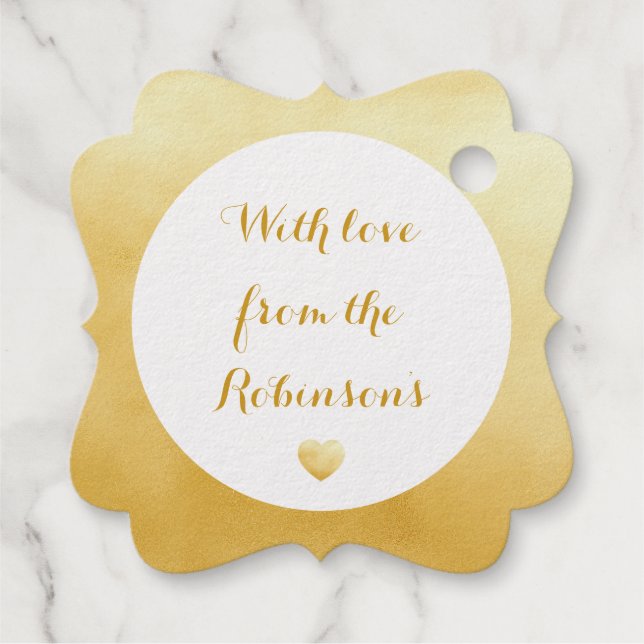 Étiquette-cadeau Balises Foil Foil Personnalisables Classic Gold Fo (Dos)