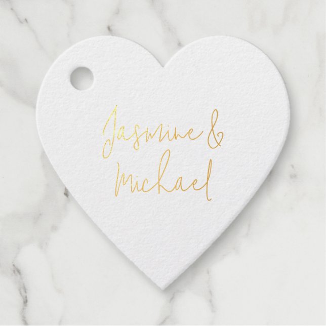 Étiquette-cadeau Beaux Noms De Couple De Calligraphie Chic  (Devant)