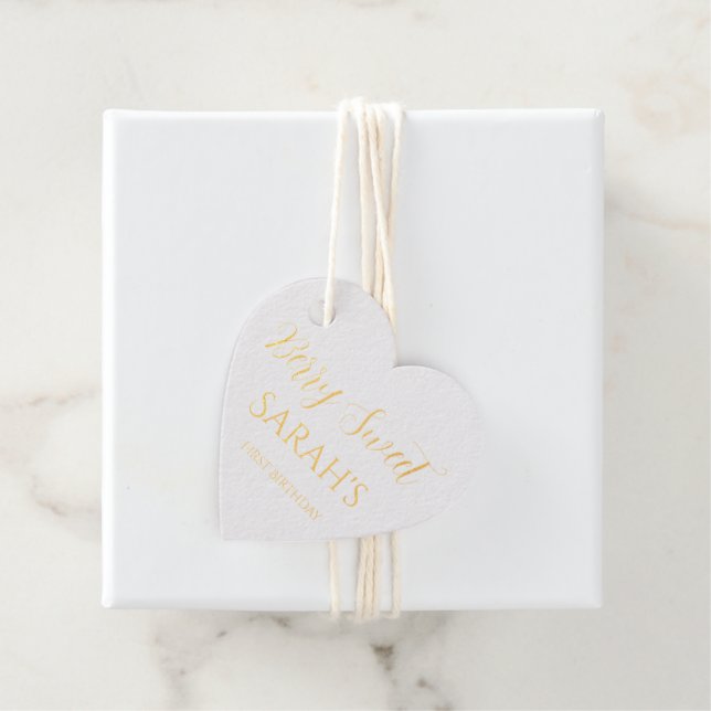 Étiquette-cadeau Berry Sweet Strawberry 1st Birthday Real  (Avec boite)