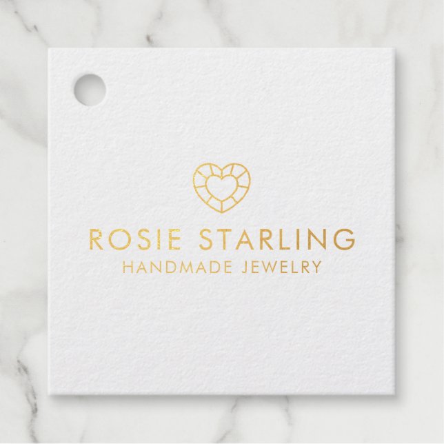 Étiquette-cadeau Bijouterie artisanale Marque d'entreprise (Devant)