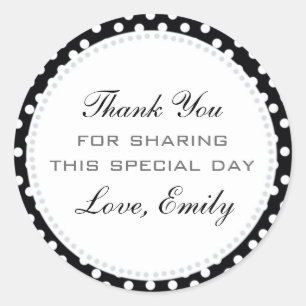 Étiquette cadeau Black White Silver Faveur Sticker