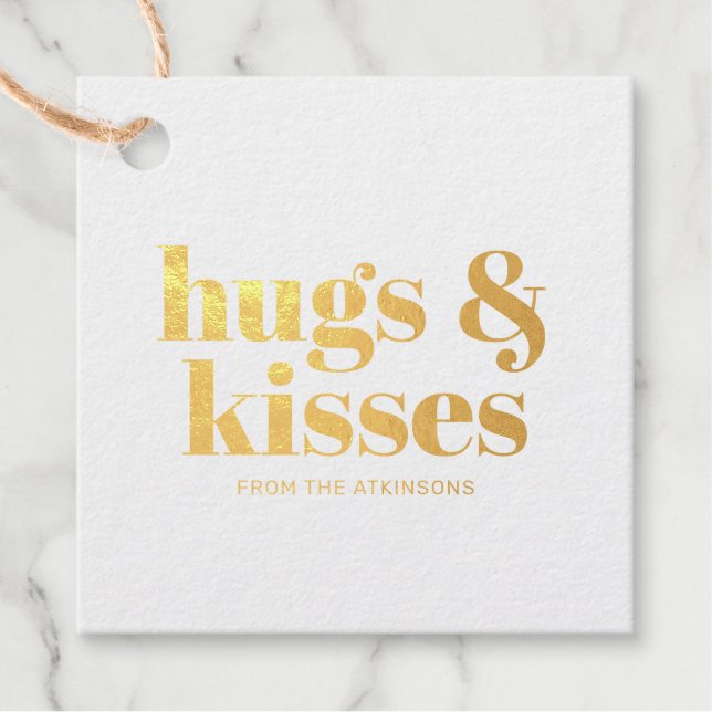 Étiquette-cadeau Boissons & baisers typographie moderne audacieuse  (Devant)
