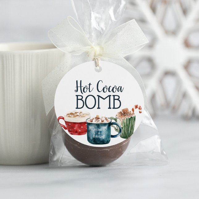 Étiquette Cadeau Bombe de Chocolat Chaud (Créateur téléchargé)