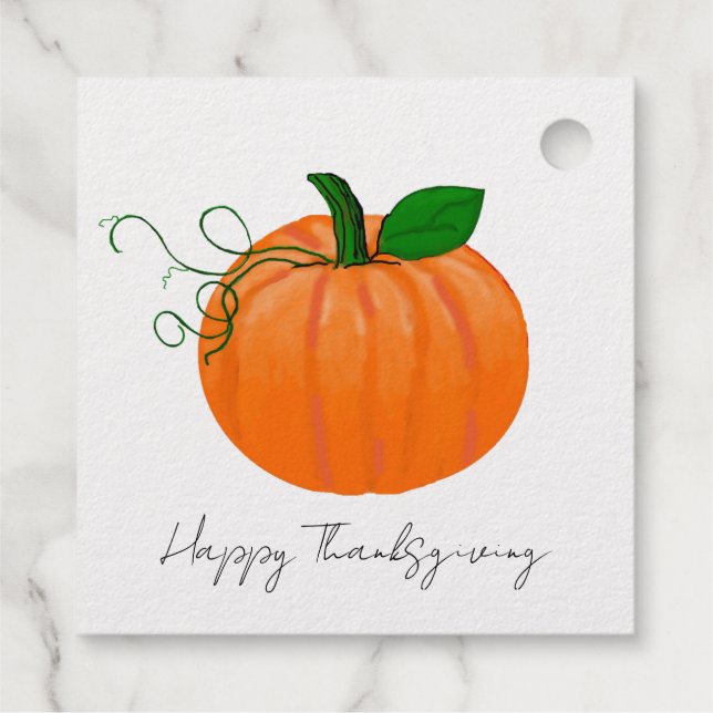 Étiquette-cadeau Bon thanksgiving de conception de Citrouille MVB (Dos)