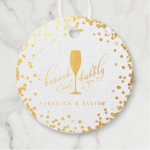 Étiquette-cadeau Brunch & Bubbly Enterrement de Vie de Jeune Fille