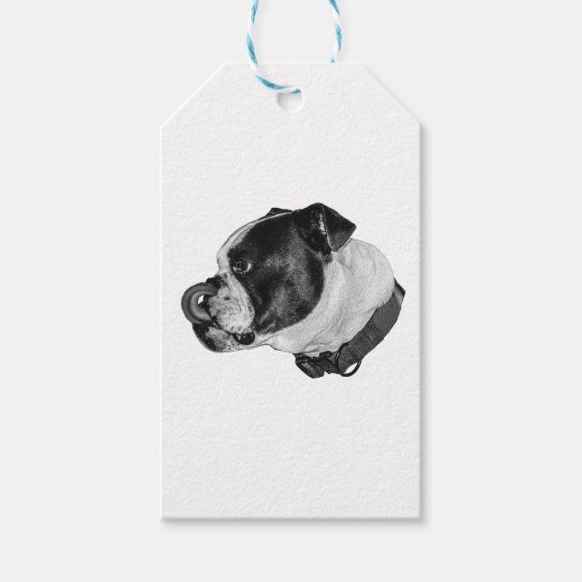 Étiquette cadeau Bulldog ombré (Devant)