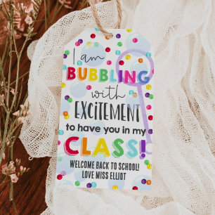 Étiquette Cadeau Bulles Retour à l'École