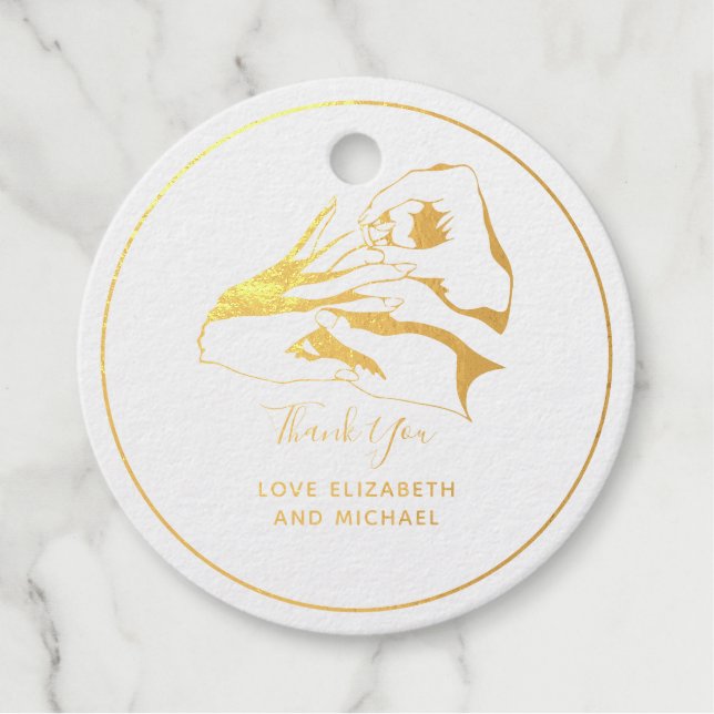 Étiquette-cadeau Cadeau de remerciement de mariage en véritable feu (Devant)