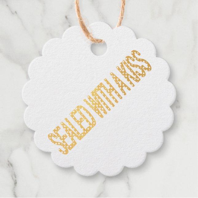 Étiquette-cadeau cadeau romantique de la Saint Valentin scellé d'un (Devant)