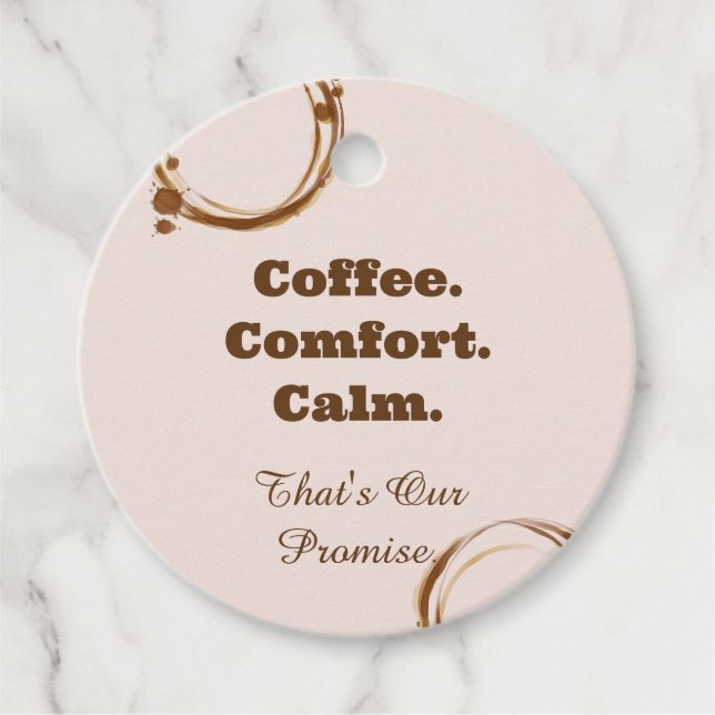Étiquette Cadeau Café Confort Calme (Devant)