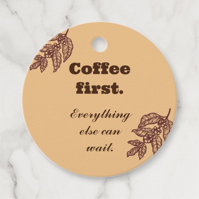 Étiquette Cadeau Café D'abord Tout Attendre (Devant)