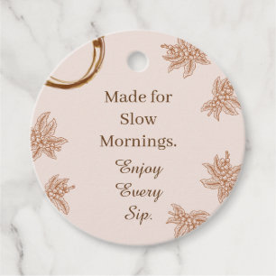 Étiquette Cadeau Café Rustique Citation Matins Len