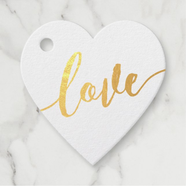 Étiquette-cadeau Calligraphie Amour Coeur N'importe quelle célébrat (Devant)