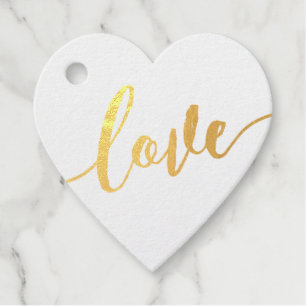 Étiquette-cadeau Calligraphie Amour Cœur Toute Célébration FEUILLE