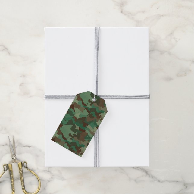 étiquette cadeau camouflage militaire (Avec de la ficelle)