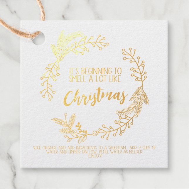 Étiquette-cadeau Carte-cadeau de Noël Stovetop Potpourri (Devant)