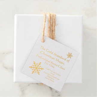 Étiquette-cadeau Carte de visite du Père Noël Imprimer l'or