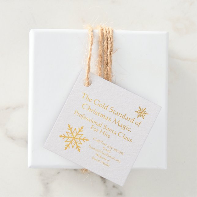 Étiquette-cadeau Carte de visite du Père Noël Imprimer l'or (Avec boite)