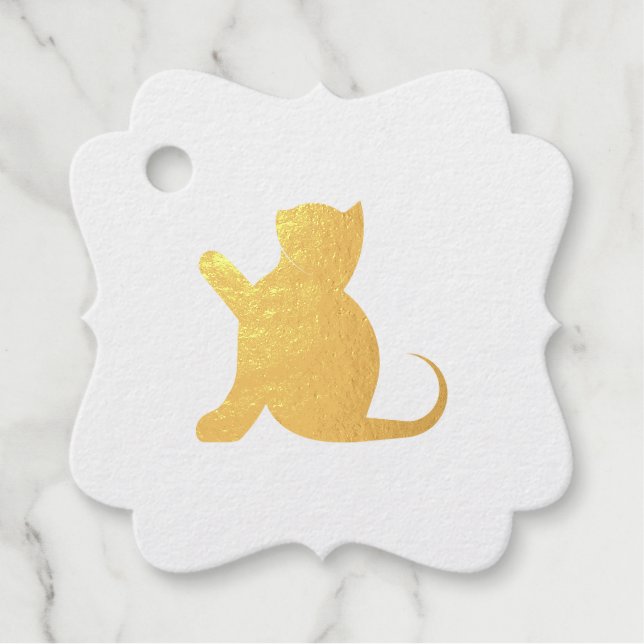 Étiquette-cadeau Cat dit bonjour (Devant)