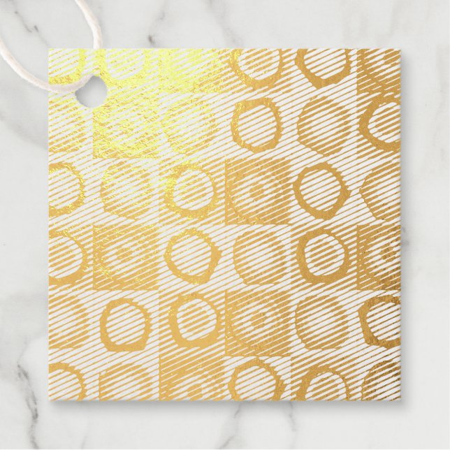 Étiquette-cadeau cercles motif (Devant)