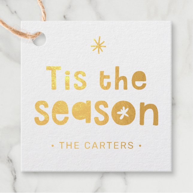 Étiquette-cadeau C'est la saison NOËL CADEAU audacieux festif (Devant)