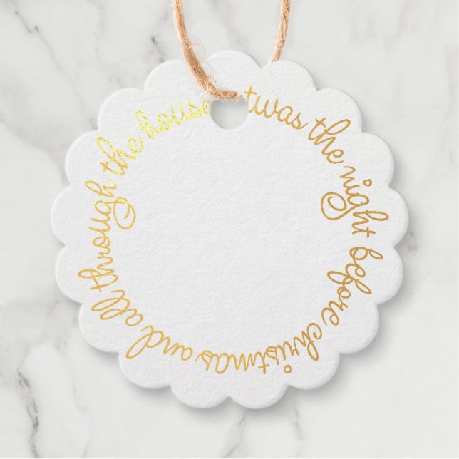 Étiquette-cadeau c'était la nuit avant Noël (Devant)