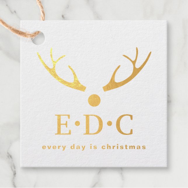 Étiquette-cadeau Chaque jour, c'est le Foil de Noël bloqué (Devant)