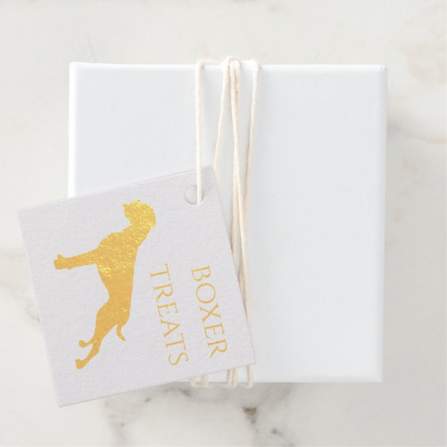 Étiquette-cadeau Chien boxer allemand (Avec boite)