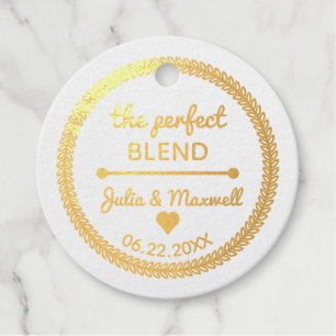 Étiquette-cadeau Citation de mélange parfait - Mariage photo Gold F
