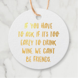 Étiquette-cadeau Citations personnalisées drôles de bar à vin II