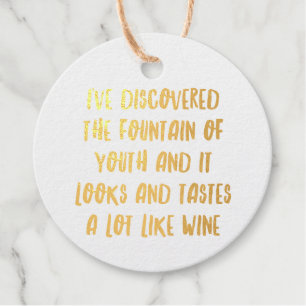 Étiquette-cadeau Citations personnalisées drôles de bar à vin IV
