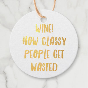 Étiquette-cadeau Citations personnalisées drôles de bar à vin XIV