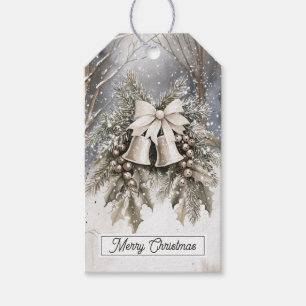 Étiquette cadeau cloches de Noël joyeux
