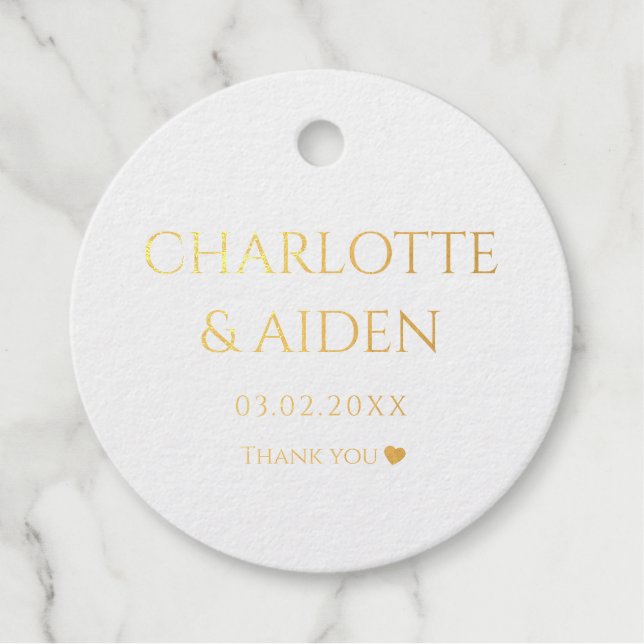 Étiquette-cadeau Coeur Mariage "Merci" (Devant)