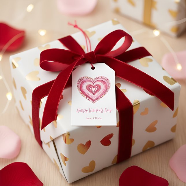 Étiquette cadeau cœur Saint-Valentin romantique –  (Créateur téléchargé)
