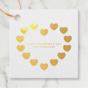 Étiquette-cadeau Cœurs dorés mignons personnalisation moderne pour