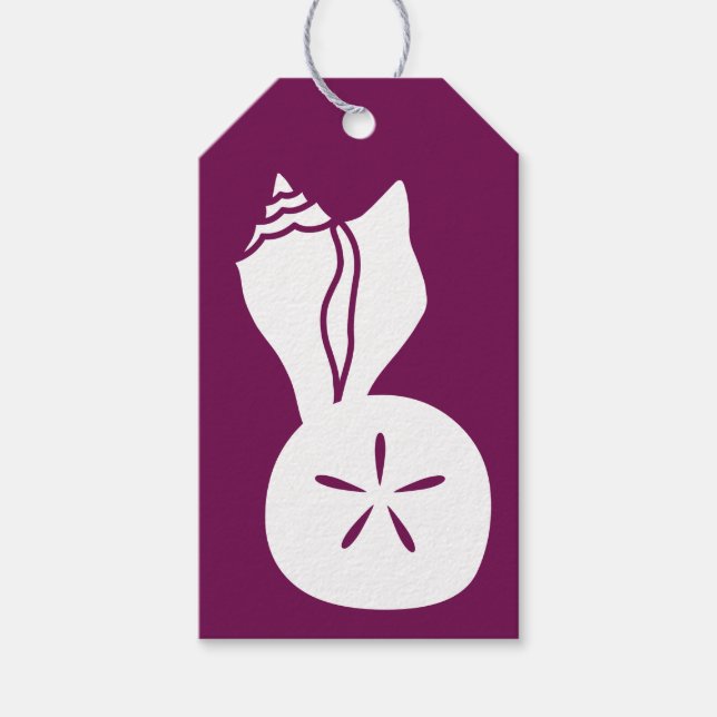 Étiquette cadeau Coquillages d'été dans du vin (Devant)