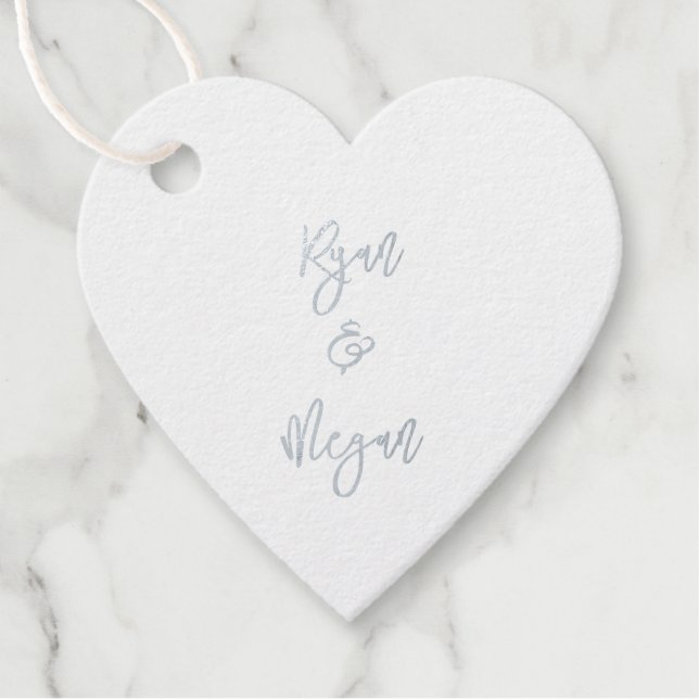 Étiquette-cadeau Couple NOM & NOM Fiançailles Mariage Célébration (Devant)