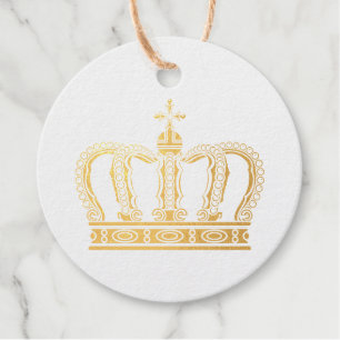 Étiquette-cadeau Couronne d'or - luxe royal