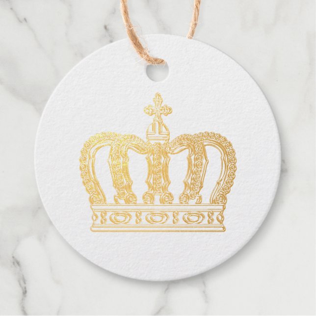 Étiquette-cadeau Couronne d'or - luxe royal 2 (Devant)