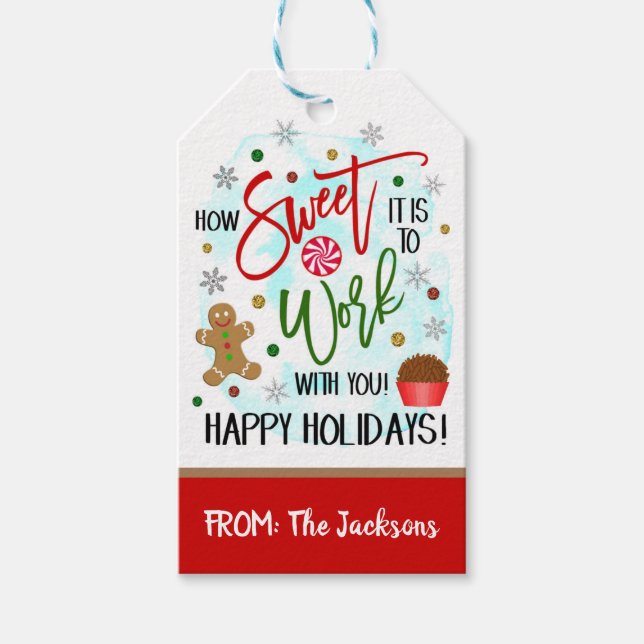 Étiquette cadeau Coworker de Noël (Devant)